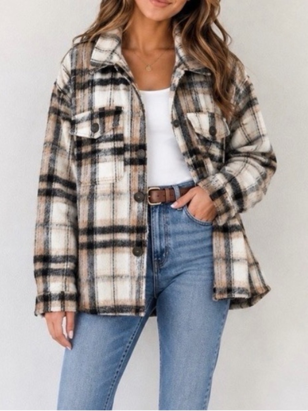 Love Tree Plaid Shacket